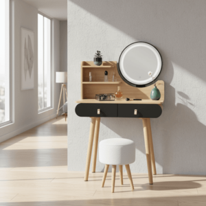 ArtJum Toaletný stolík SCANDI čierna | CM-324336 vyobraziť