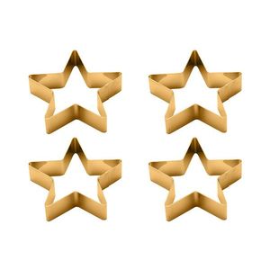 ECHTWERK Pomôcka na prestieranie stola (krúžky na obrúsky \"hviezda\" z ed, zlatá, 4-dielna súprava) vyobraziť