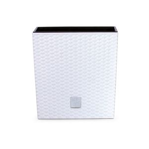 Prosperplast Kvetináč vo vzhľade ratanu Rato Low (biela, 40, 0 x 40, 0 x 40, 8 cm) vyobraziť