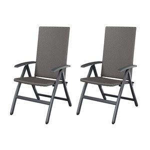 LIVARNO home Skladacie kreslo Valencia, 2 kusy, sivé vyobraziť