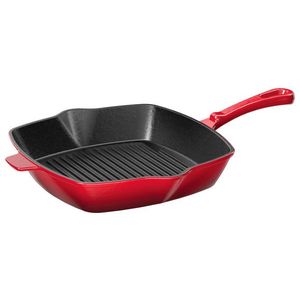 ERNESTO® Liatinová grilovacia panvica, 24, 5 x 24, 5 cm (červená) vyobraziť