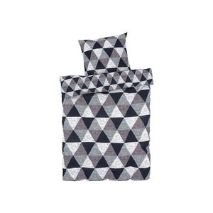 LIVARNO home Zimná džersejová posteľná bielizeň, 155 x 220 cm (trojuholníky/sivá) vyobraziť