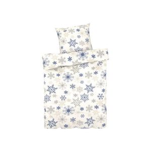LIVARNO home Zimná džersejová posteľná bielizeň, 155 x 220 cm (vločky/biela) vyobraziť