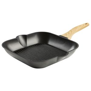 ERNESTO® Grilovacia panvica z hliníkovej liatiny, Ø 28 cm (hranatá/čierna) vyobraziť