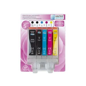 UNITED OFFICE® Náplne do tlačiarne Canon Multipack, 5 kusov (550/551XL, 5 kusov) vyobraziť