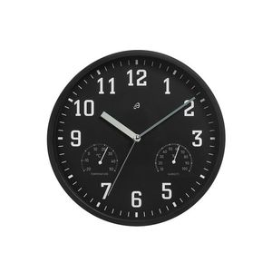 AURIOL® Nástenné hodiny s teplomerom a vlhkomerom (čierna) vyobraziť