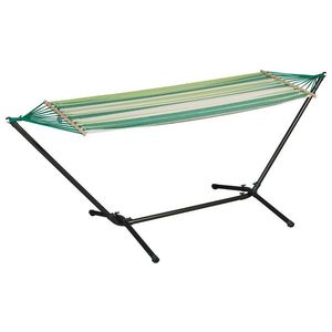 LIVARNO home Hojdacia sieť so stojanom, zelená/pruhy vyobraziť