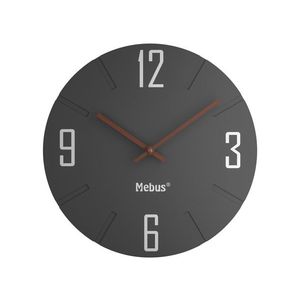 MEBUS Nástenné hodiny (tmavosivá/drevo) vyobraziť