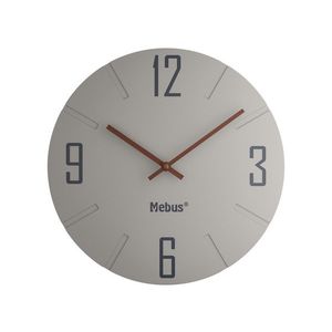 MEBUS Nástenné hodiny (bledosivá/drevo) vyobraziť