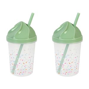 ERNESTO® Plastové poháre (pohár so slamkou, 2 kusy) vyobraziť