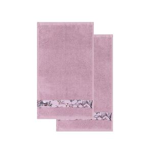 LIVARNO home Froté uteráky, 50 x 100 cm, 2 kusy (kvety/bledoružová) vyobraziť