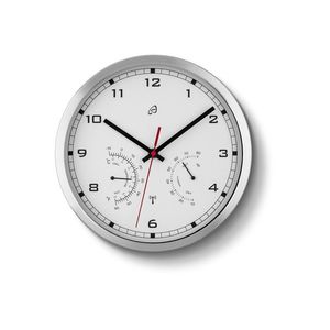 AURIOL® Nástenné hodiny s teplomerom a vlhkomerom (strieborná/biela) vyobraziť