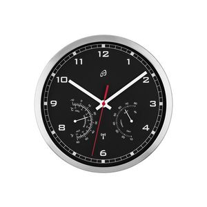 AURIOL® Nástenné hodiny s teplomerom a vlhkomerom (strieborná/čierna) vyobraziť