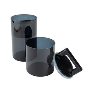 LIVARNO home Potravinové dózy so vzduchotesnými uzávermi, 2-dielna súprava (čierna) vyobraziť