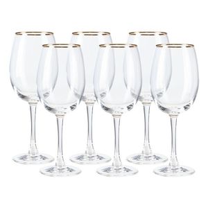 LIVARNO home Poháre so zlatým okrajom, 6 kusov (pohár na biele víno) vyobraziť