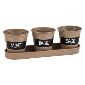 PARKSIDE® Súprava kvetináčov na bylinky (béžová) vyobraziť