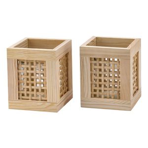 LIVARNO home Drevený lampáš (drevený lampáš, 2 kusy) vyobraziť