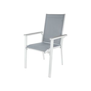 LIVARNO home Hliníkové skladacie kreslo Houston, biele/bledosivé vyobraziť