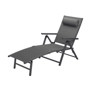 LIVARNO home Hliníkové ležadlo Houston s opierkami rúk, sivé vyobraziť