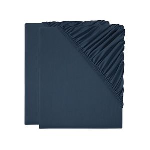 LIVARNO home Džersejová napínacia plachta, 140-160 x 200 cm, 2 kusy (modrá) vyobraziť