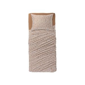 LIVARNO home Súprava posteľnej bielizne z bavlneného saténu, 3-dielna (vzor/hnedá/biela) vyobraziť