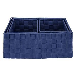 LIVARNO home Závesný regál/Úložné košíky (súprava úložných košíkov, 4-dielna, tmavomodrá) vyobraziť