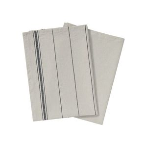 LIVARNO home Bavlneno-ľanové utierky na riad, 50 x 70 cm, 2 kusy (pruhy/béžová/sivá) vyobraziť