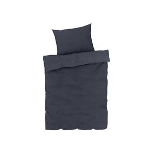 LIVARNO home Bavlneno-ľanová posteľná bielizeň, 140 x 200 cm (čierna/modrá) vyobraziť