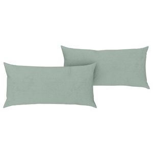 LIVARNO home Obliečky na vankúš z bavlny a ľanu, 80 x 40 cm, 2 kusy (zelená) vyobraziť