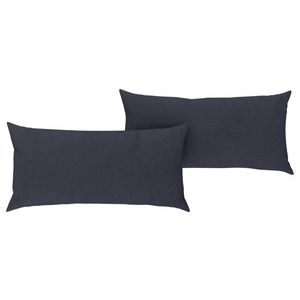 LIVARNO home Obliečky na vankúš z bavlny a ľanu, 80 x 40 cm, 2 kusy (čierna/modrá) vyobraziť