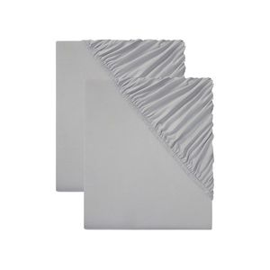 LIVARNO home Džersejové napínacie plachty, 140 – 160 x 200 cm, 2 kusy (bledosivá) vyobraziť