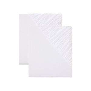LIVARNO home Džersejové napínacie plachty, 140 – 160 x 200 cm, 2 kusy (biela) vyobraziť