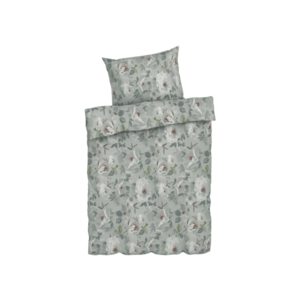 LIVARNO home Posteľná bielizeň z bavlny Renforcé, 140 x 200 cm (veľké kvety/zelená) vyobraziť