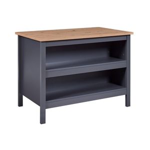 Inter Link Kuchynský ostrovček s pracovnou doskou a barovým pultom (Nellina, antracitová/dub artisan) vyobraziť