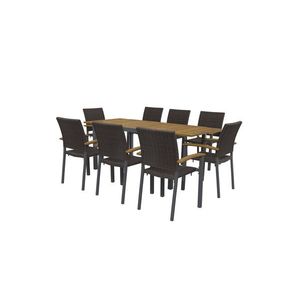 LIVARNO home Hliníkový rozkladací záhradný stôl Valencia, hnedý + Záhradná stolička Valencia, 8 kusov vyobraziť