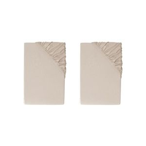 LIVARNO® Napínacia džersejová plachta, 90 - 100 x 200 cm, béžová, 2 kusy vyobraziť