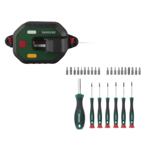 PARKSIDE® Laserová vodováha s meracím pásmom PLLM 10 A1 + Súprava skrutkovačov, 37-dielna vyobraziť