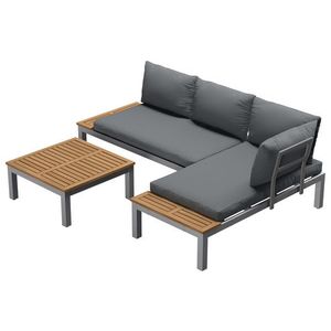 LIVARNO home Rohová sedacia súprava, hnedá/sivá vyobraziť