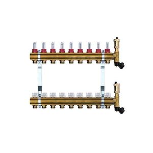 Mosadzný rozdeľovač s automatickým odvzdušnením - 9 cestný vyobraziť