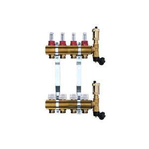 Mosadzný rozdeľovač s automatickým odvzdušnením - 4 cestný vyobraziť