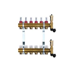 Mosadzný rozdeľovač s automatickým odvzdušnením - 6 cestný vyobraziť