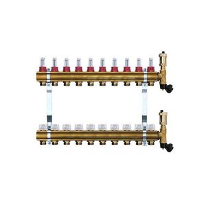 Mosadzný rozdeľovač s automatickým odvzdušnením - 10 cestný vyobraziť