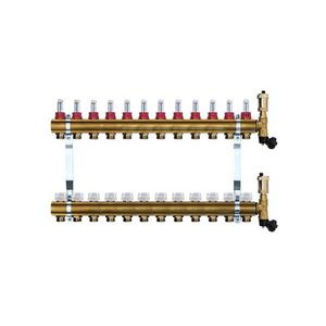 Mosadzný rozdeľovač s automatickým odvzdušnením - 12 cestný vyobraziť