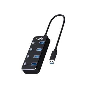 USB rozbočovač GETI GUH4AS 4x USB-A 3.0 so spínačmi vyobraziť