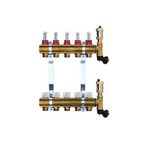 Mosadzný rozdeľovač s automatickým odvzdušnením - 5 cestný vyobraziť