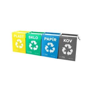 Tašky na triedený odpad SIXTOL Sort Easy 4 Metal 4x36l vyobraziť