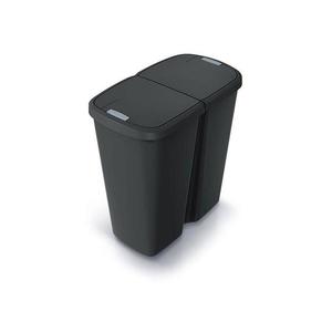 Kôš odpadkový COMPACTA Q DUO recyklovaná čierna s čiernym vekom 45l vyobraziť