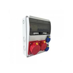 Zásuvková skriňa 11M 16A 5p, 32A 5p, 2x230V - 11 modulov s ističmi a chráničom - 6kA vyobraziť