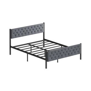 Kovová dvojlôžková posteľ KAROM 120x200 cm sivá nosnosť 120 kg 837WST1151 vyobraziť