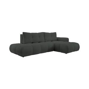 Rozkladacia rohová čalúnená sedacia súprava s úložným priestorom v tvare L ALMADA pravá antracit 8590828023845 vyobraziť